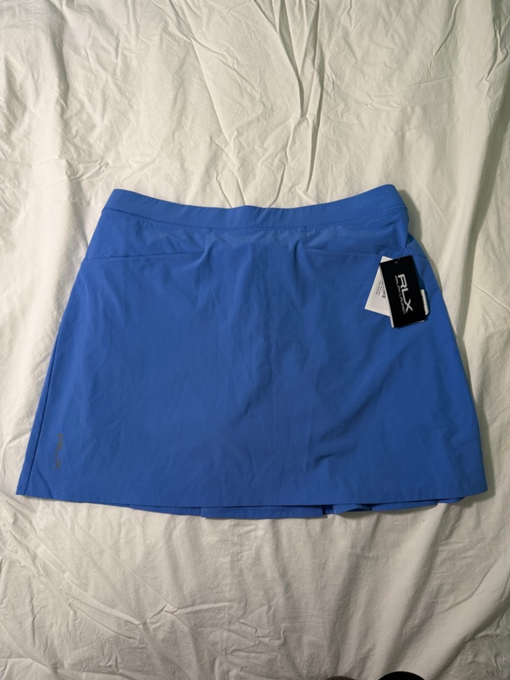 RLX Ralph Lauren Blue 15” Performance pleased skort NWT